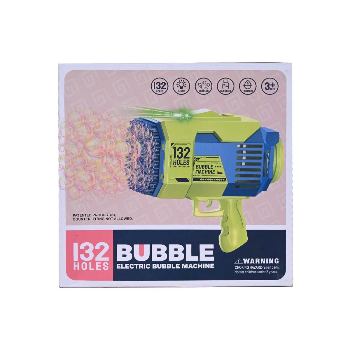 0-14-KB1141_b9285cfd-85c9-4783-9e40-d706ecefdfad 132 Holes Automatic Electric Bubble Gun - Image 1
