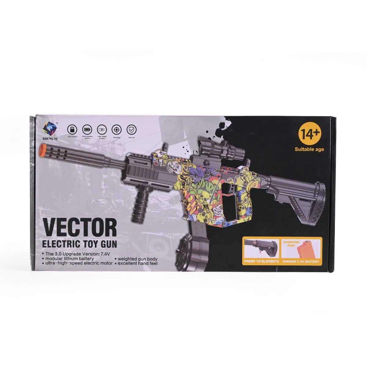 0-14-SY0206 Vector Electric Water Gel Ball Blaster - Graffiti Edition - Image 1