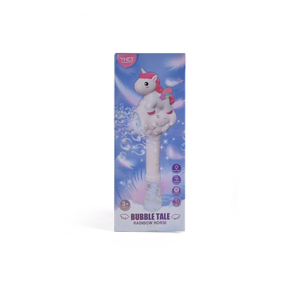 0-89-33326 Bubble Tale: Rainbow Horse Automatic Bubble Wand - Image 1